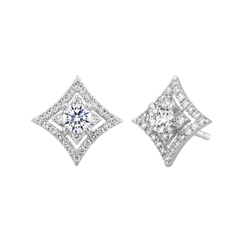 Ổ Bông kim cương tấm vàng 14K Flaring 2C