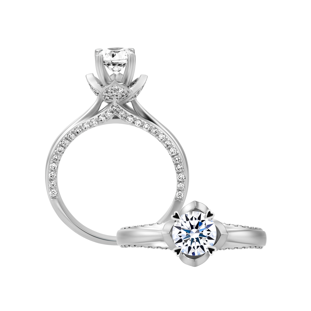 Nhẫn nữ kim cương tấm vàng 14K Esteem 1CT