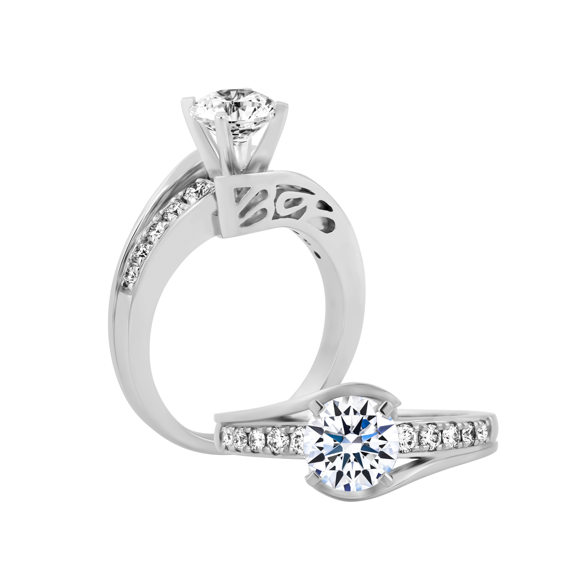 Nhẫn nữ đính đá CZ vàng 14K Gnarly N 1CT