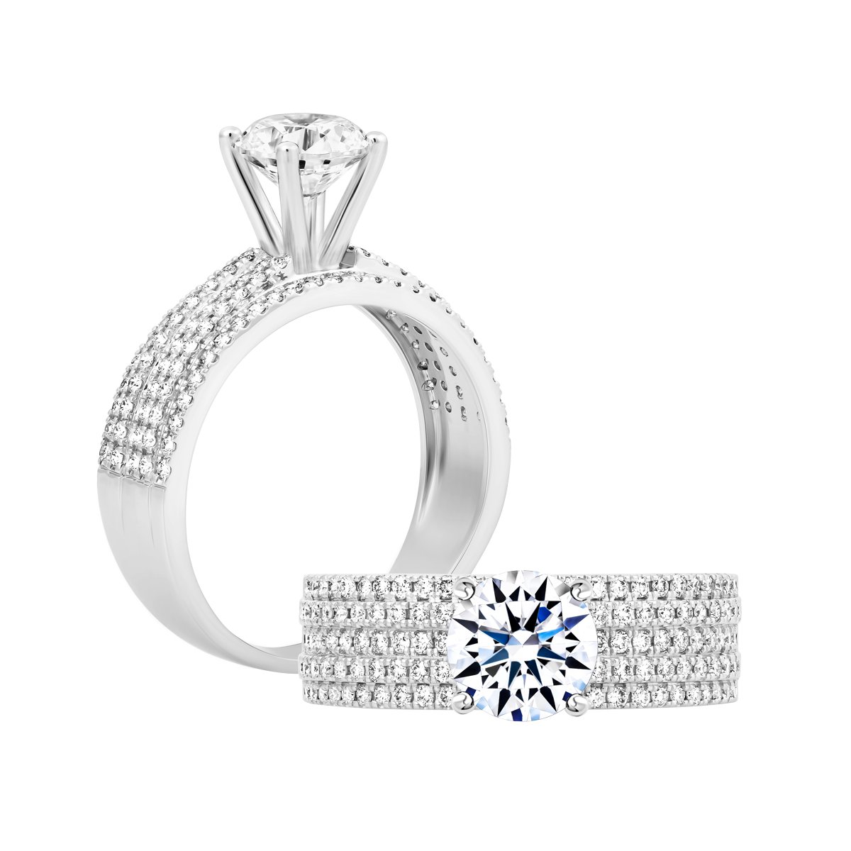Nhẫn nữ kim cương tấm vàng 14K Calmly 1CT