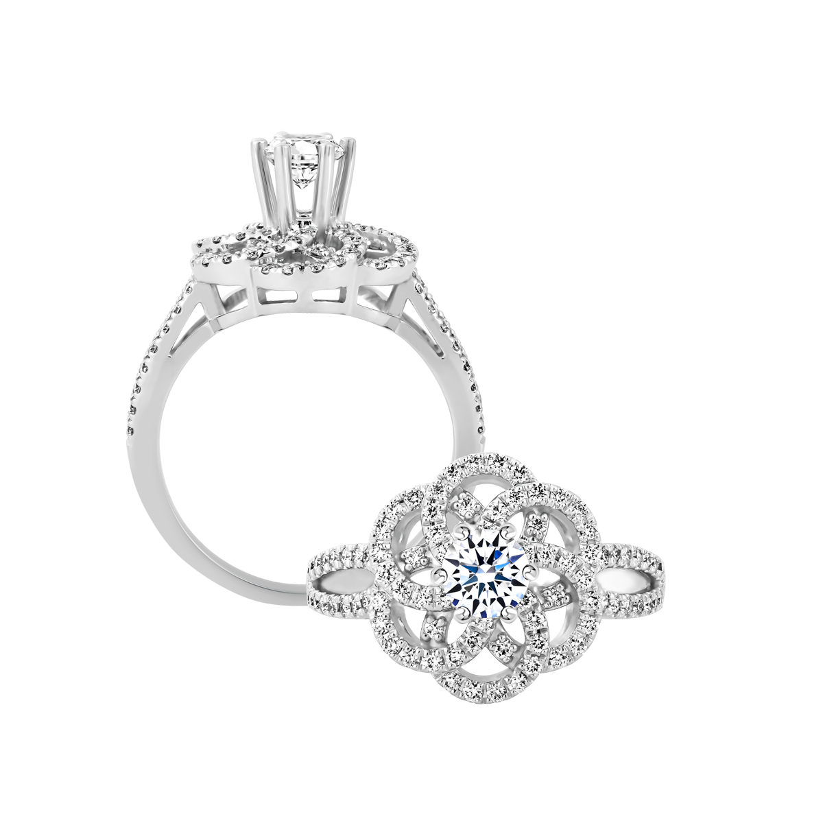Nhẫn nữ kim cương tấm vàng 14K Sincere 3C