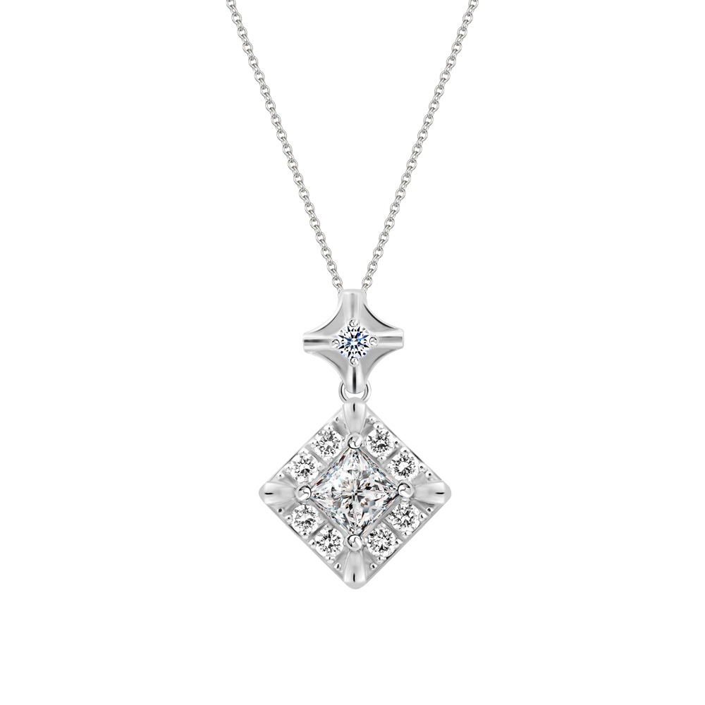 Mặt đính đá CZ vàng 14K Glancing PR 2C