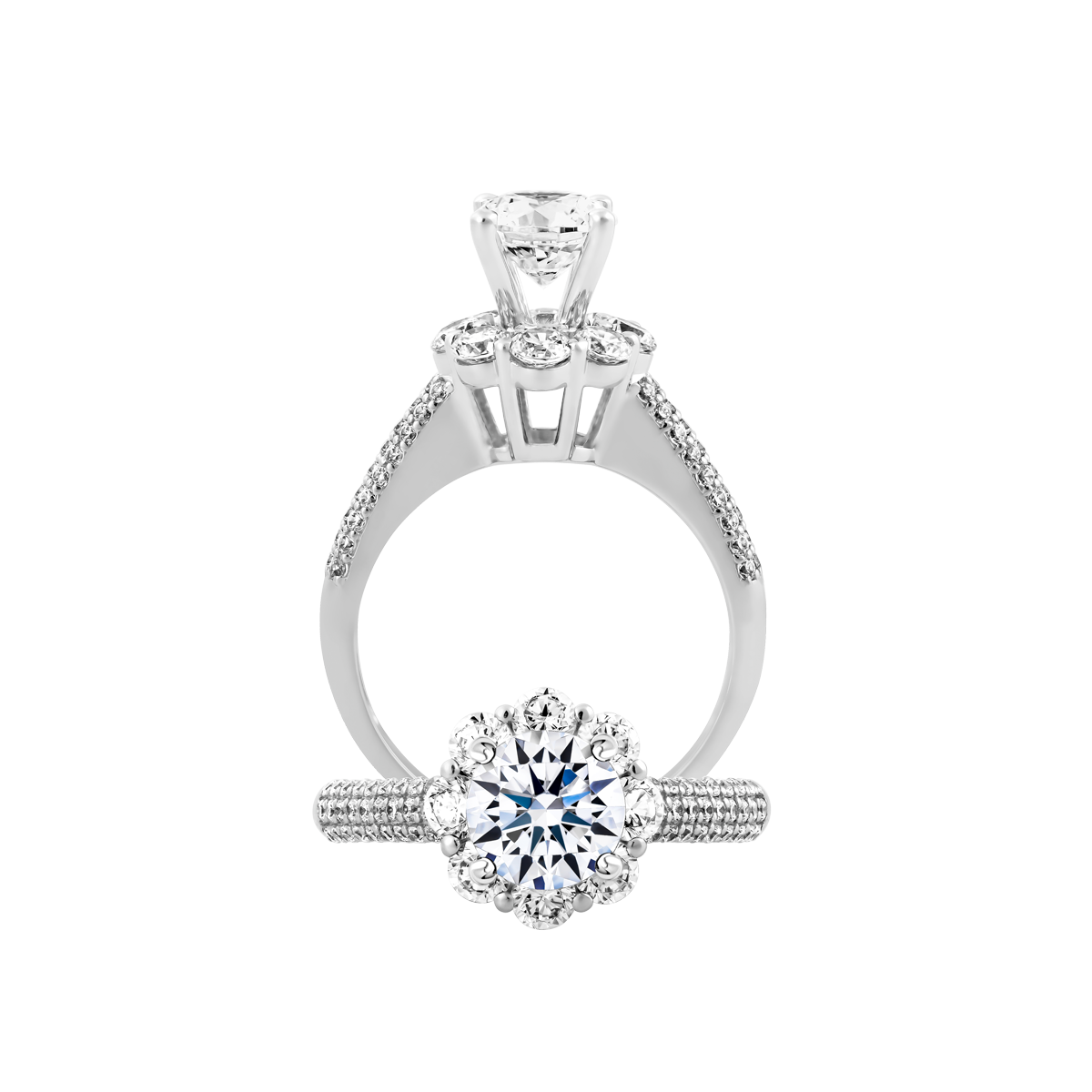 Nhẫn nữ kim cương tấm vàng 14K Basilia N 5C