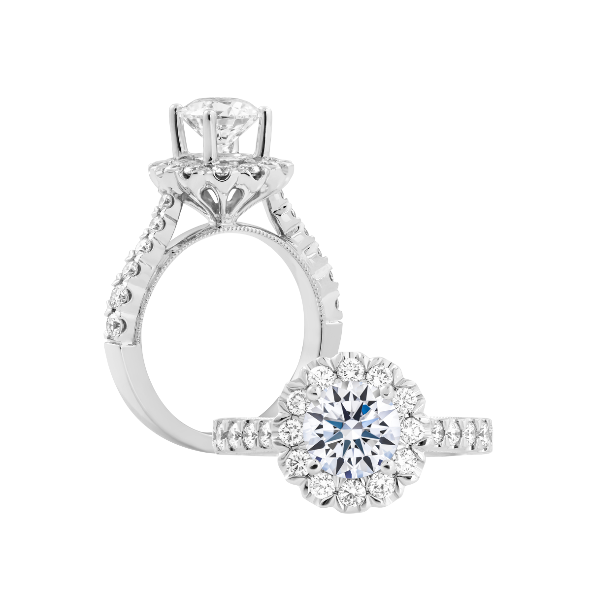 Nhẫn nữ kim cương tấm vàng 14K Naava 1.5CT
