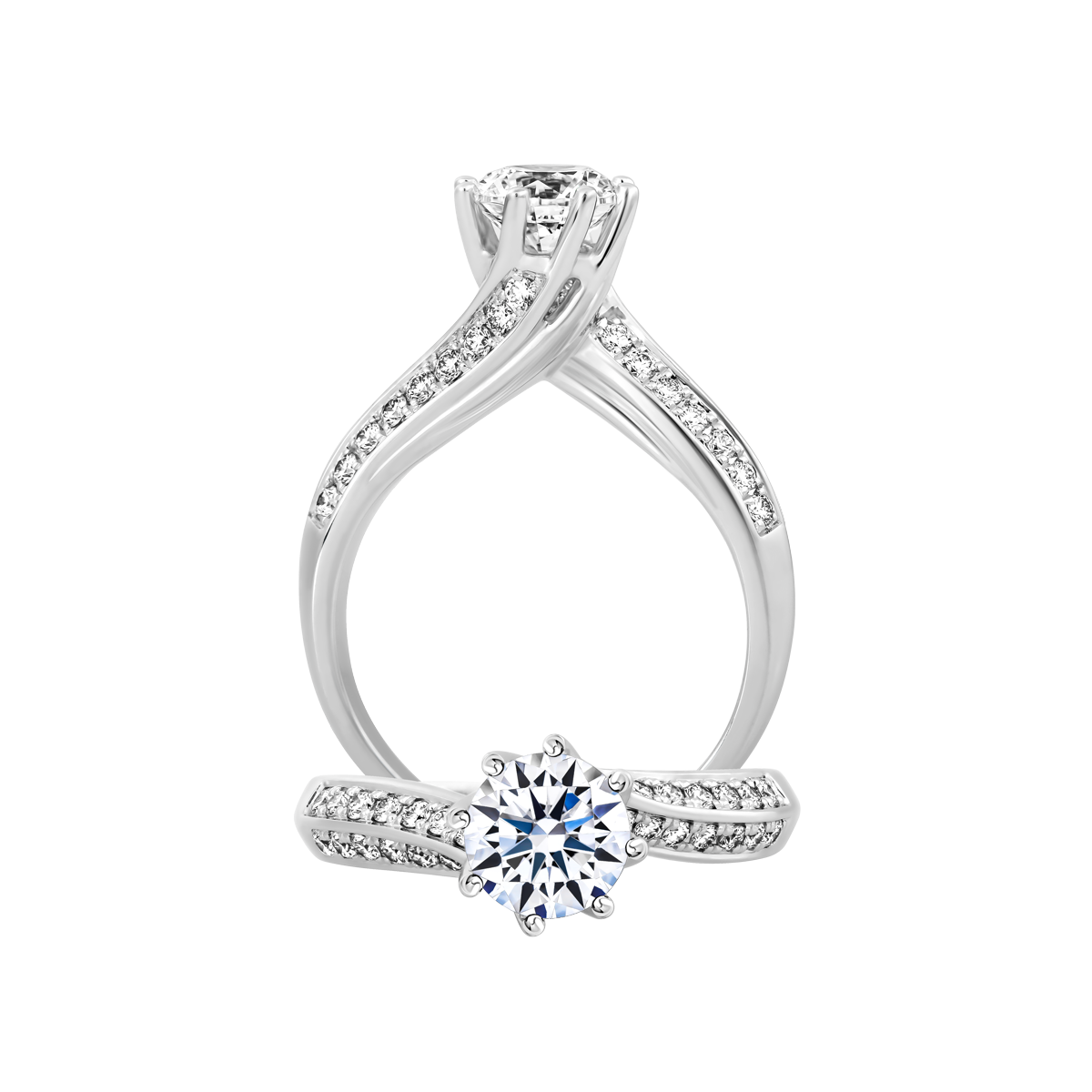 Nhẫn nữ kim cương tấm vàng 14K Volary 1.5CT