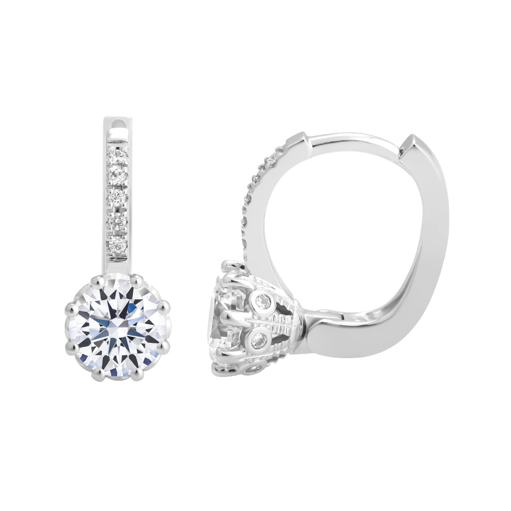 Hoa tai đính đá CZ vàng 14K Cheerful N 1CT