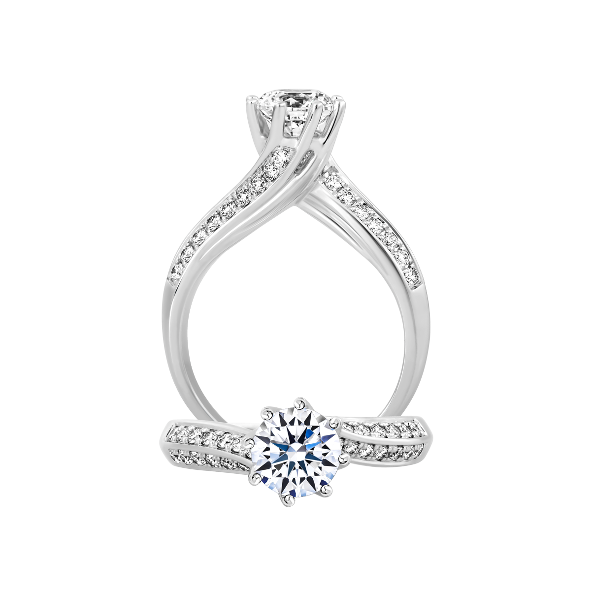 Nhẫn nữ kim cương tấm vàng 14K Volary 3C