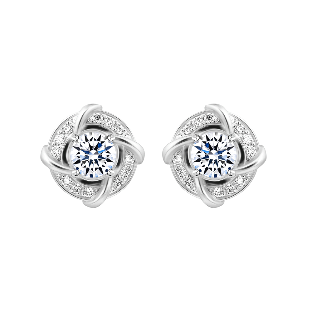 Ổ Bông kim cương tấm vàng 14K Hasmin V2 2C
