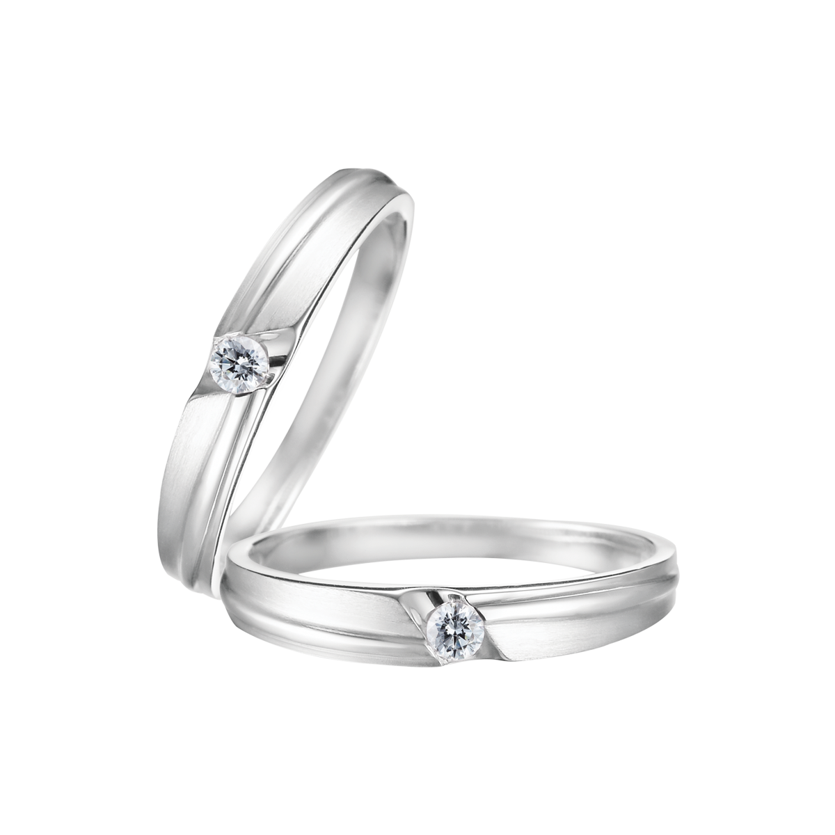 Nhẫn cưới nam đính đá CZ vàng 14K Fixed M