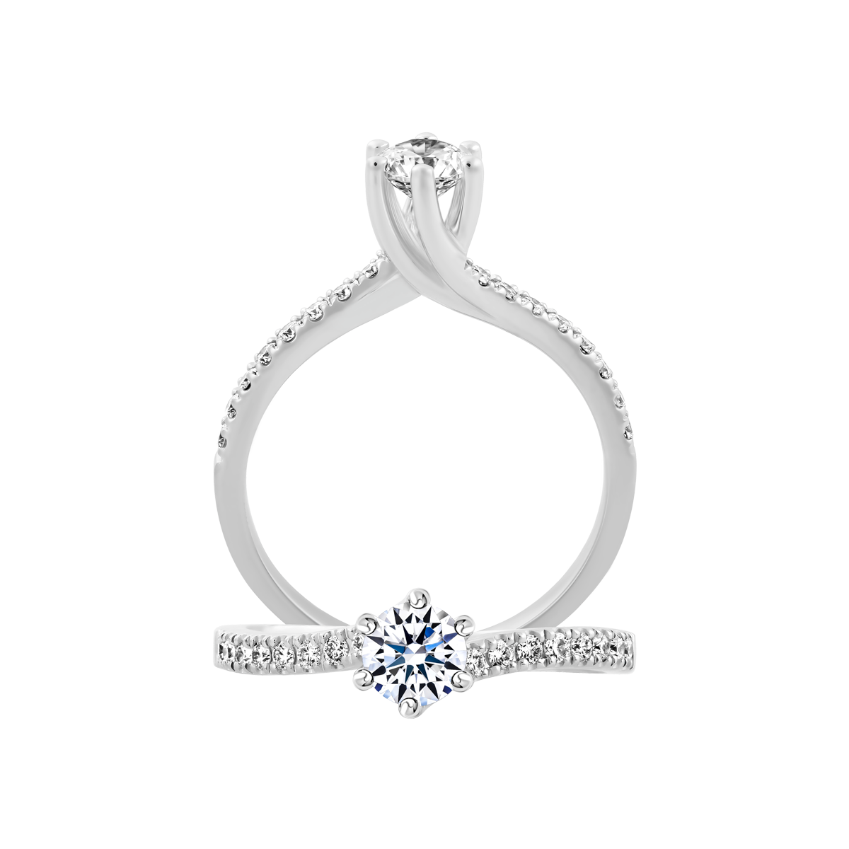 Ổ nhẫn nữ kim cương tấm vàng 14K Flavor of love 5C