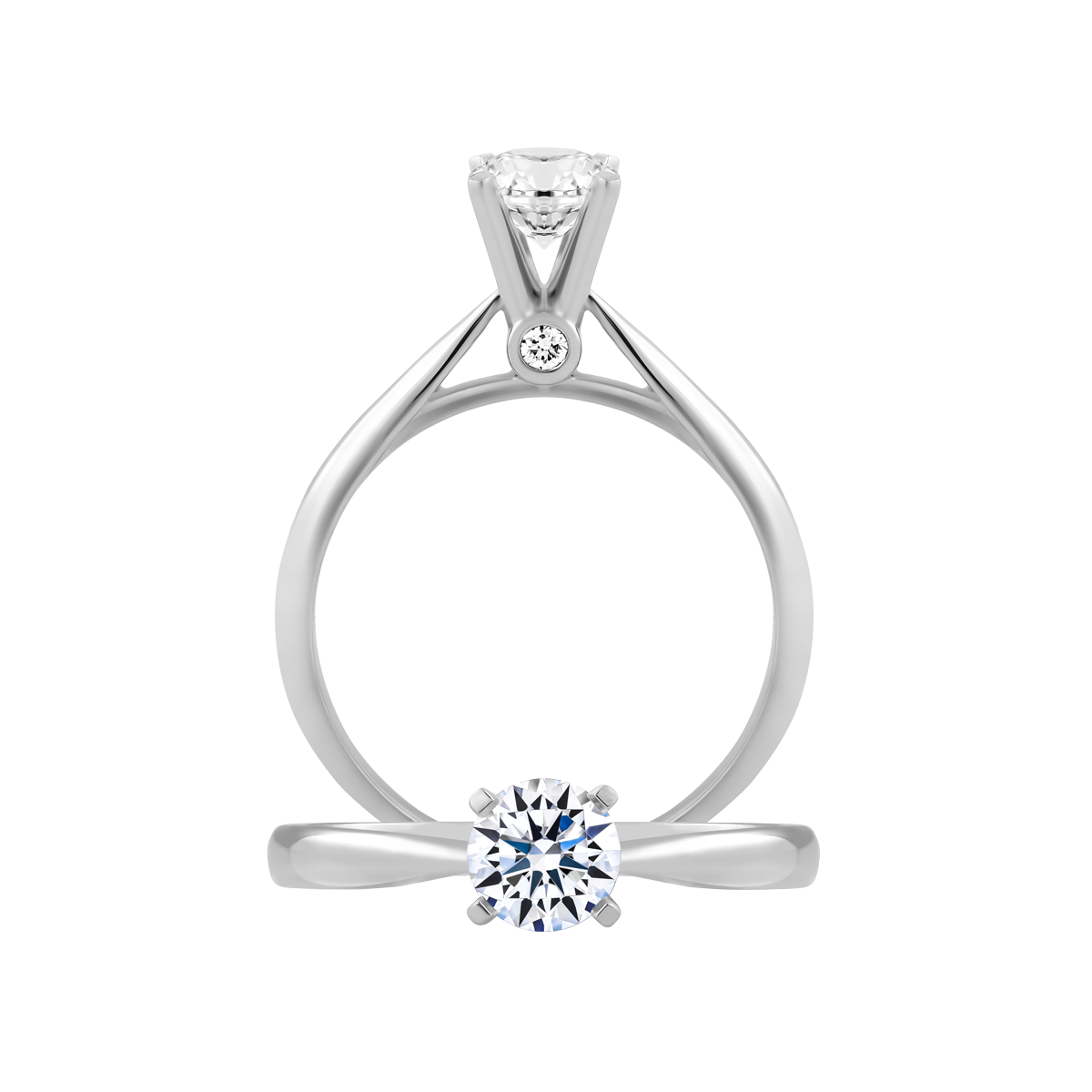 Ổ nhẫn nữ kim cương tấm vàng 14K Loving light 3C