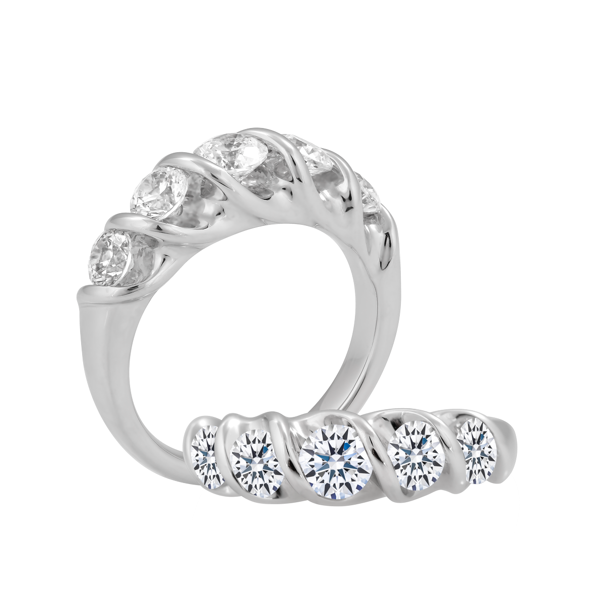 Nhẫn nữ đính đá CZ vàng 14K Twist 3C
