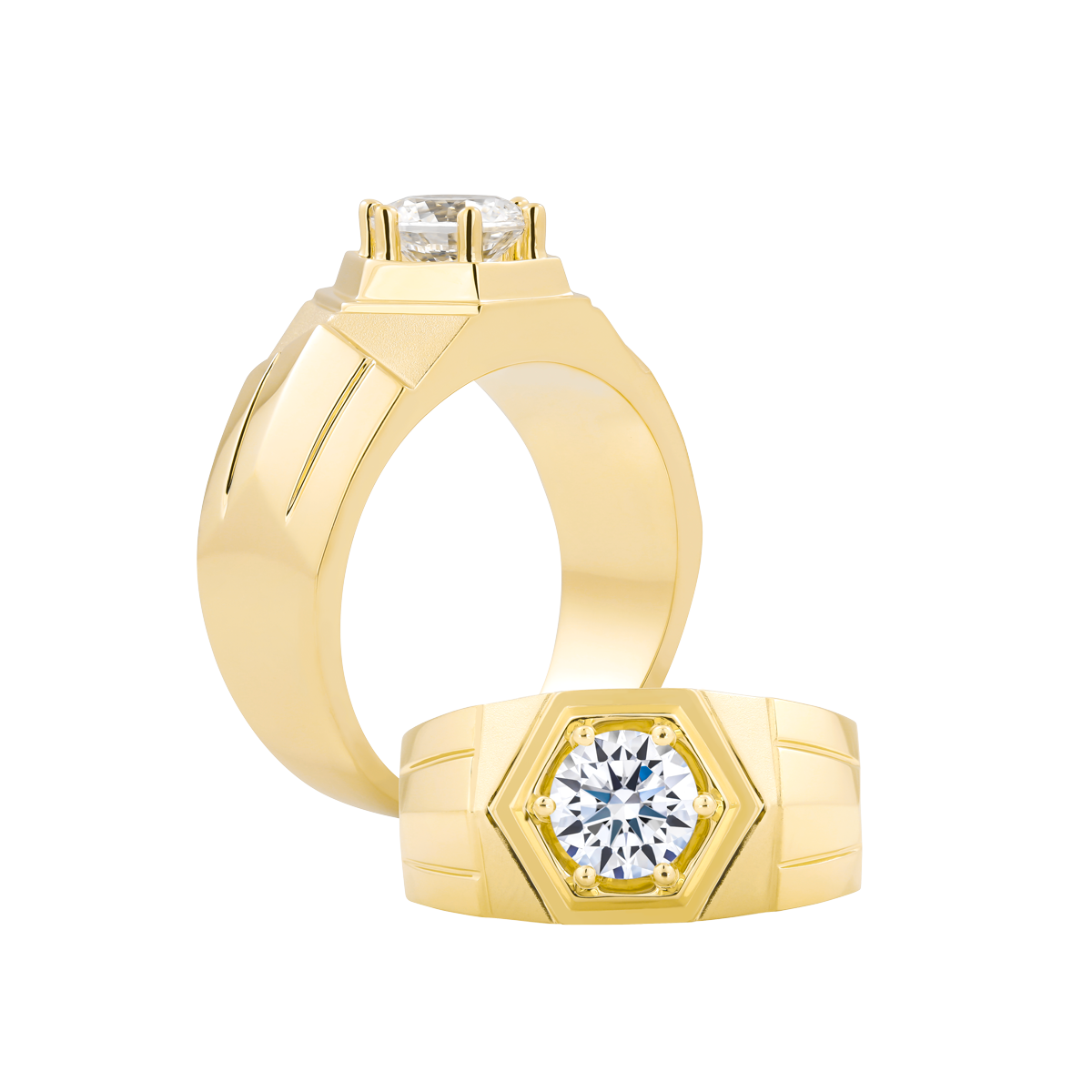 Nhẫn nam đính đá CZ vàng 14K Aventador 1.5CT Y