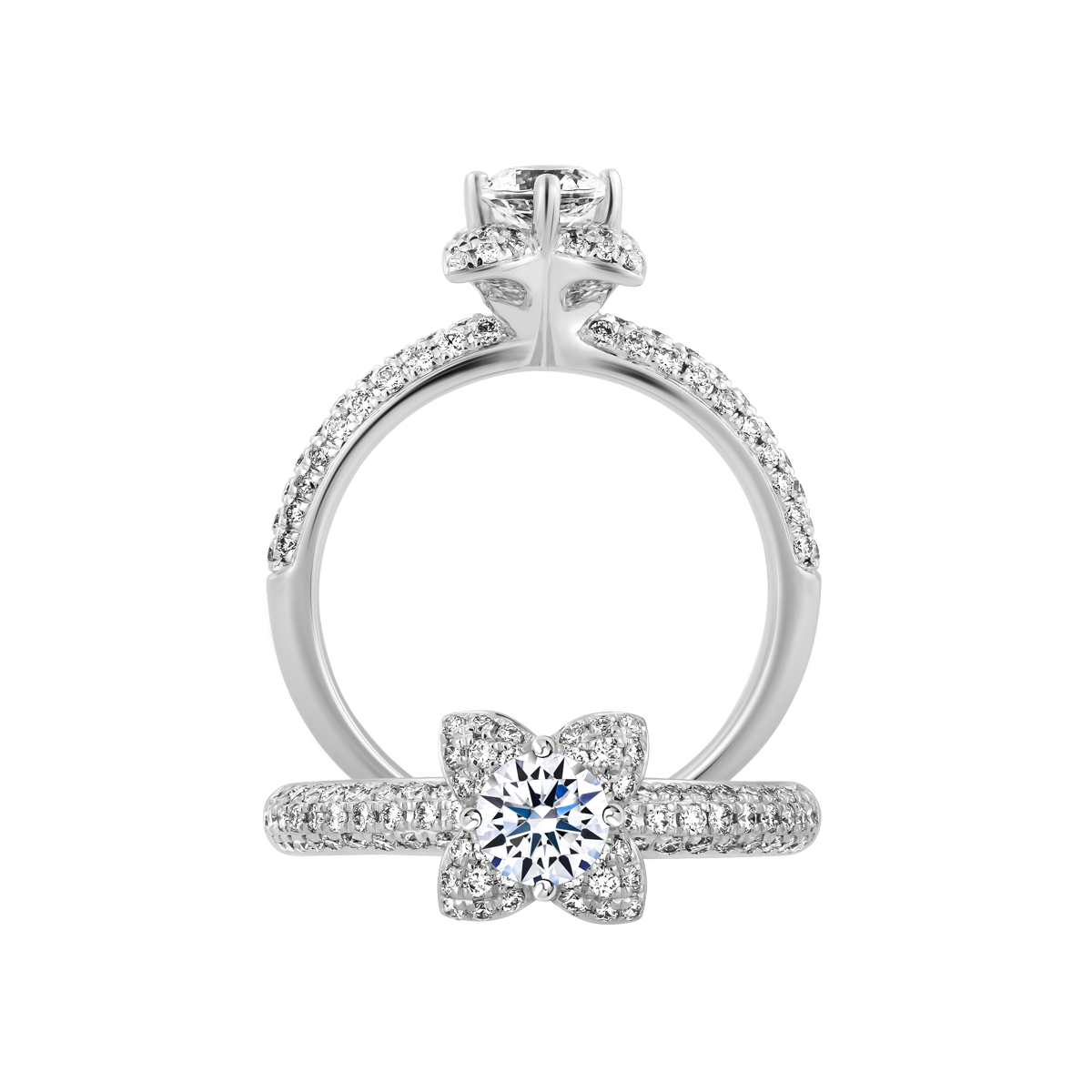 Nhẫn nữ kim cương tấm vàng 14K Ratline 5C