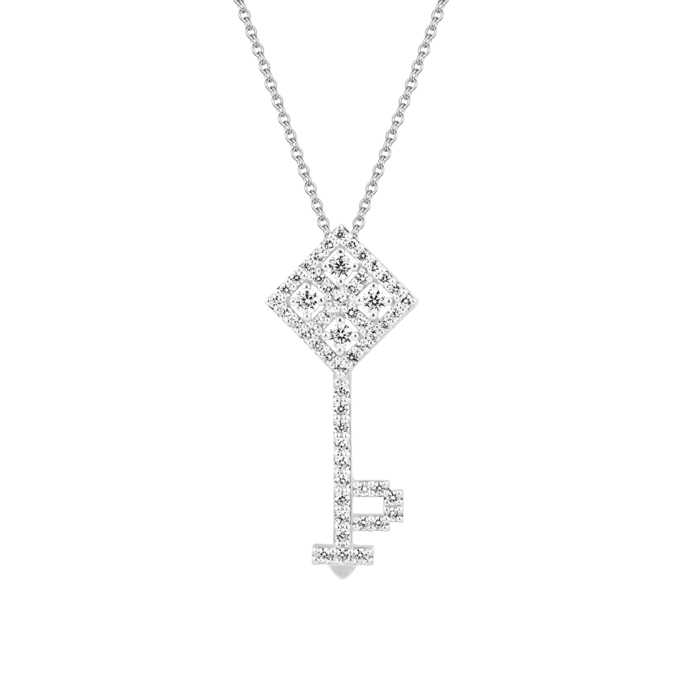 Mặt đính đá CZ vàng 14K Royal Key