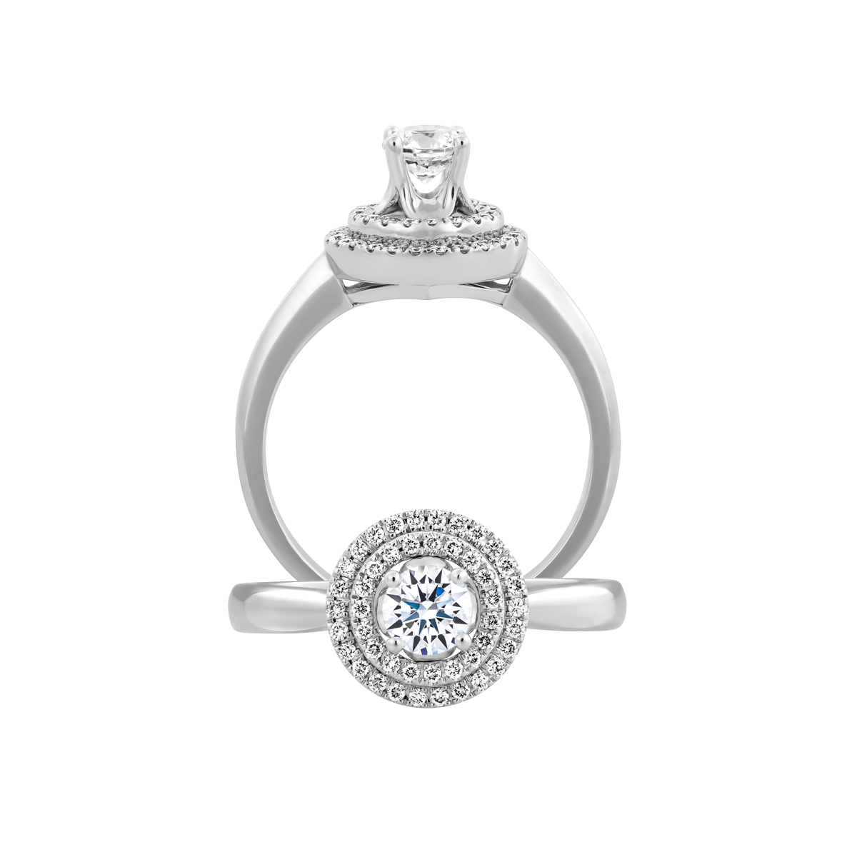 Ổ nhẫn nữ kim cương tấm vàng 14K Stable N 3C