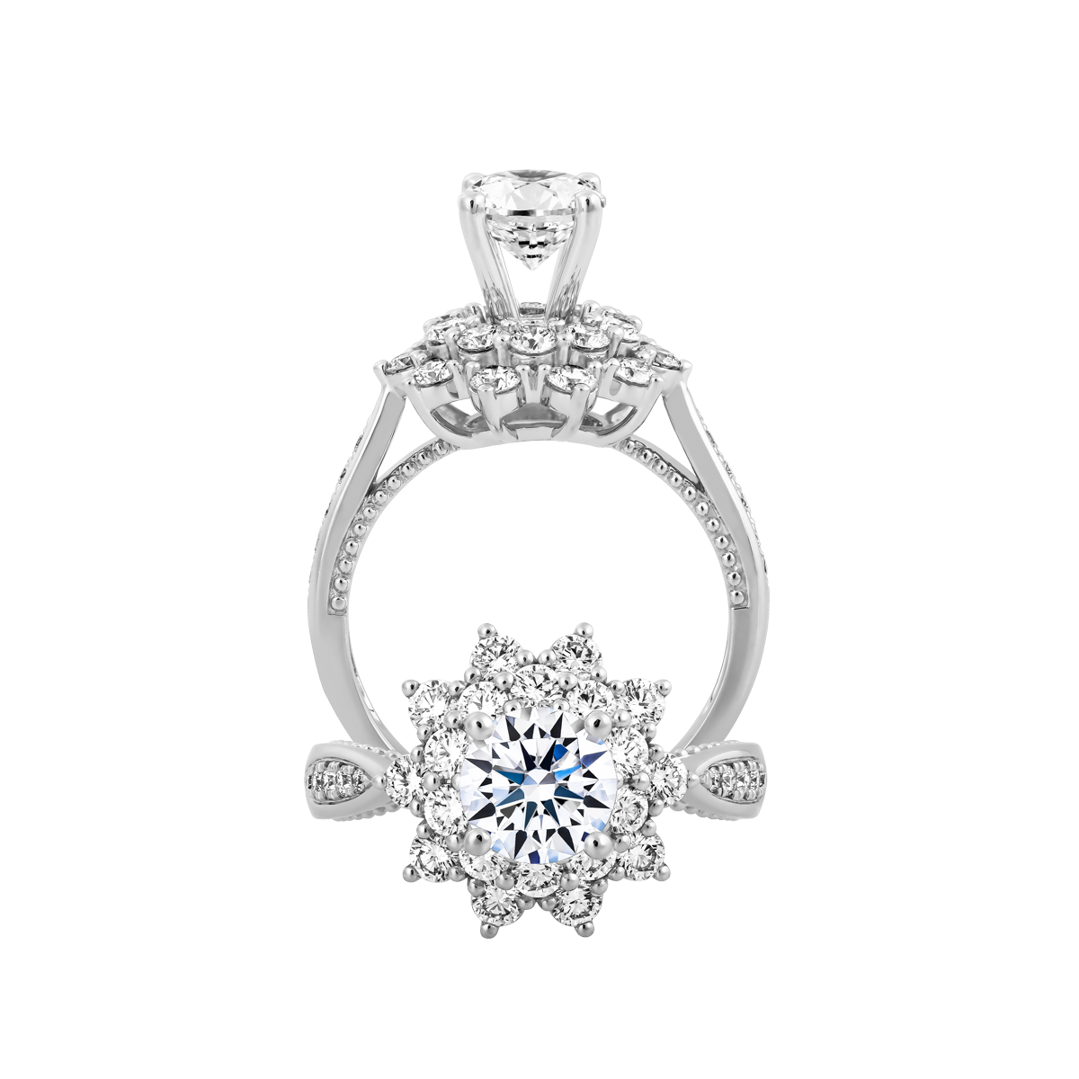 Nhẫn nữ đính đá CZ vàng 14K Micah 1CT
