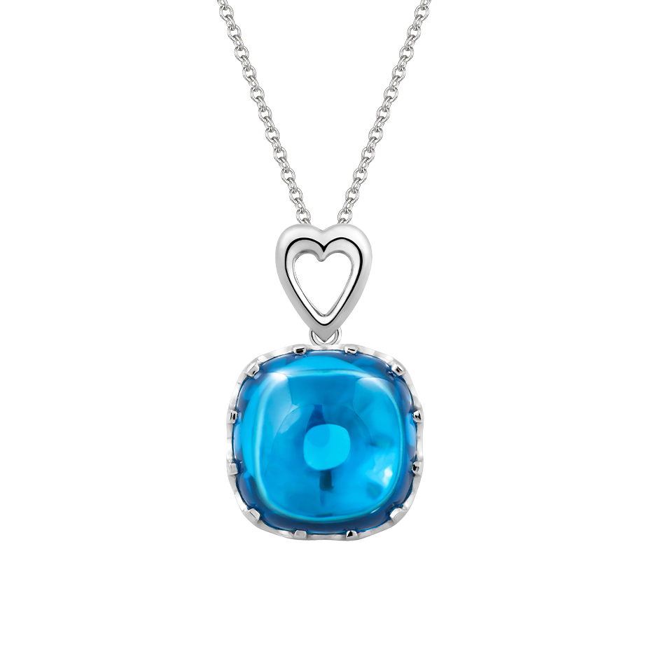 Mặt đính đá màu Topaz vàng 14K Candie S.Top
