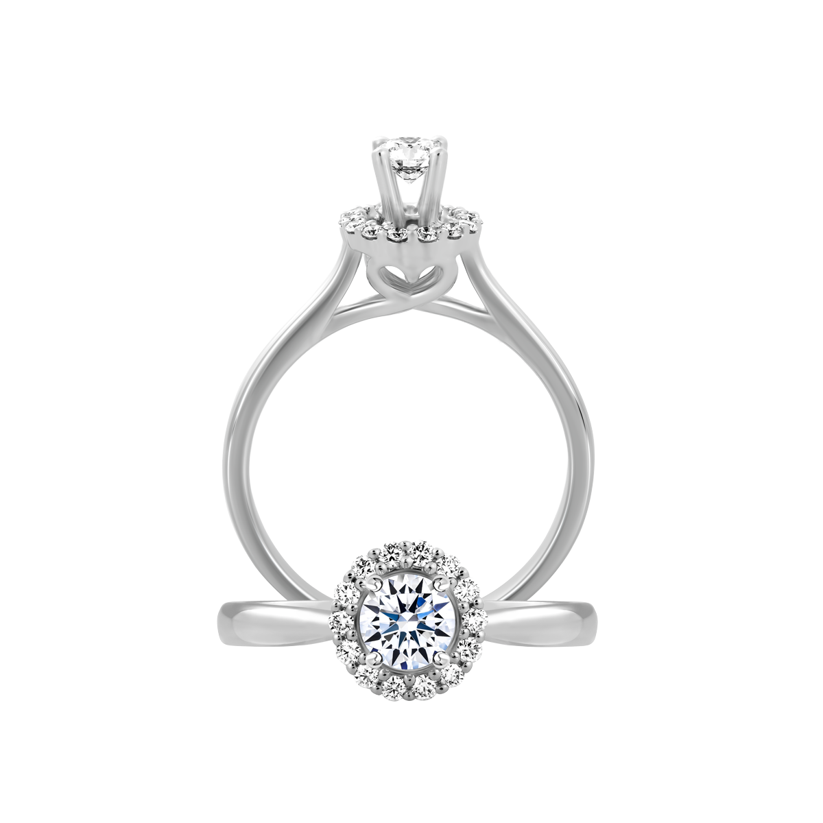 Nhẫn nữ kim cương 8 Hearts & Arrows vàng 14K Lavishy N H&A 2C