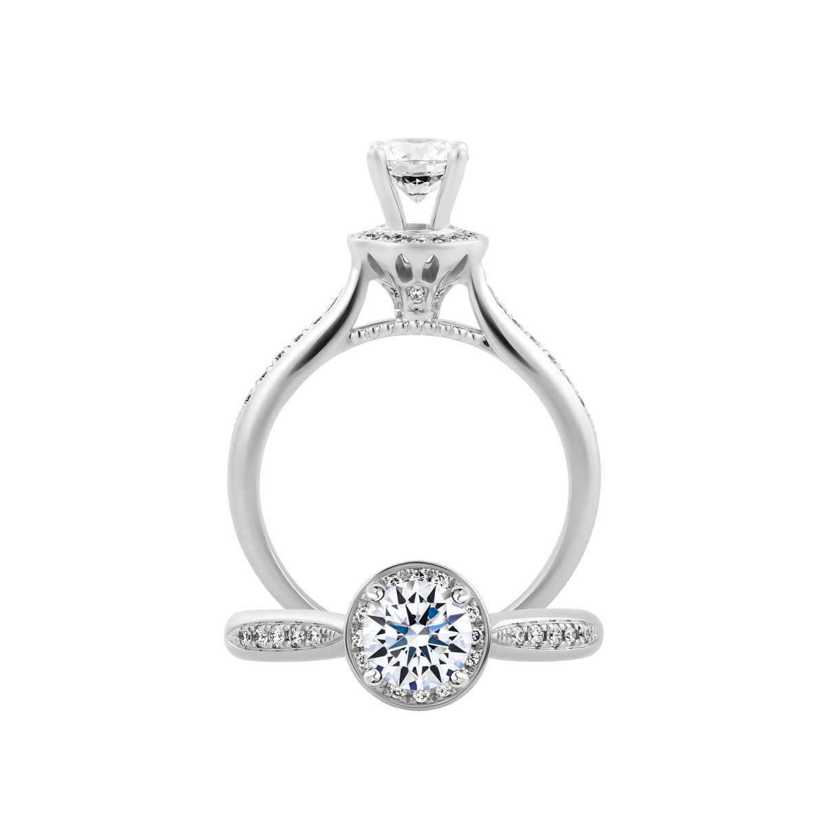 Nhẫn nữ kim cương tấm vàng 14K Full of life 5C