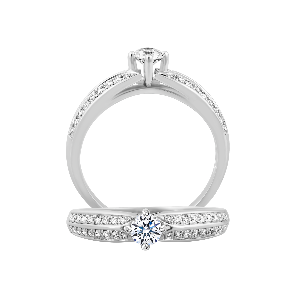 Ổ nhẫn nữ kim cương tấm vàng 14K Ranit N 5C