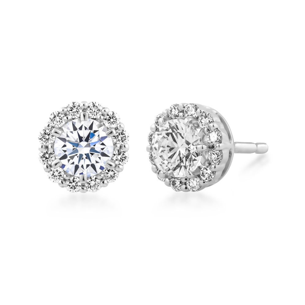 Hoa tai kim cương tấm vàng 14K Trudy N 5C
