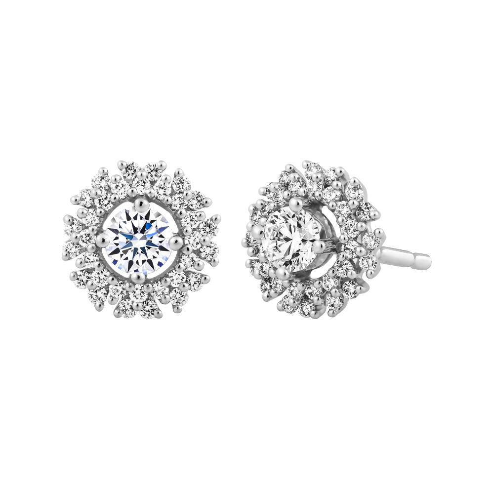Hoa tai kim cương tấm vàng 14K Begonia N 2C