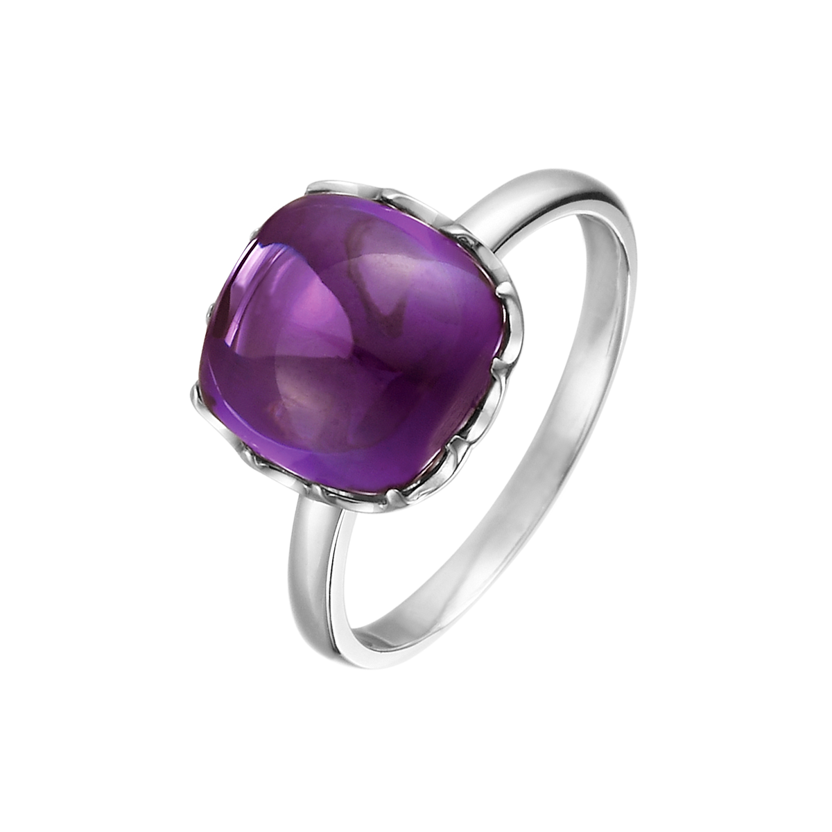 Nhẫn nữ đính đá màu Amethyst vàng 14K Candie S.Ame