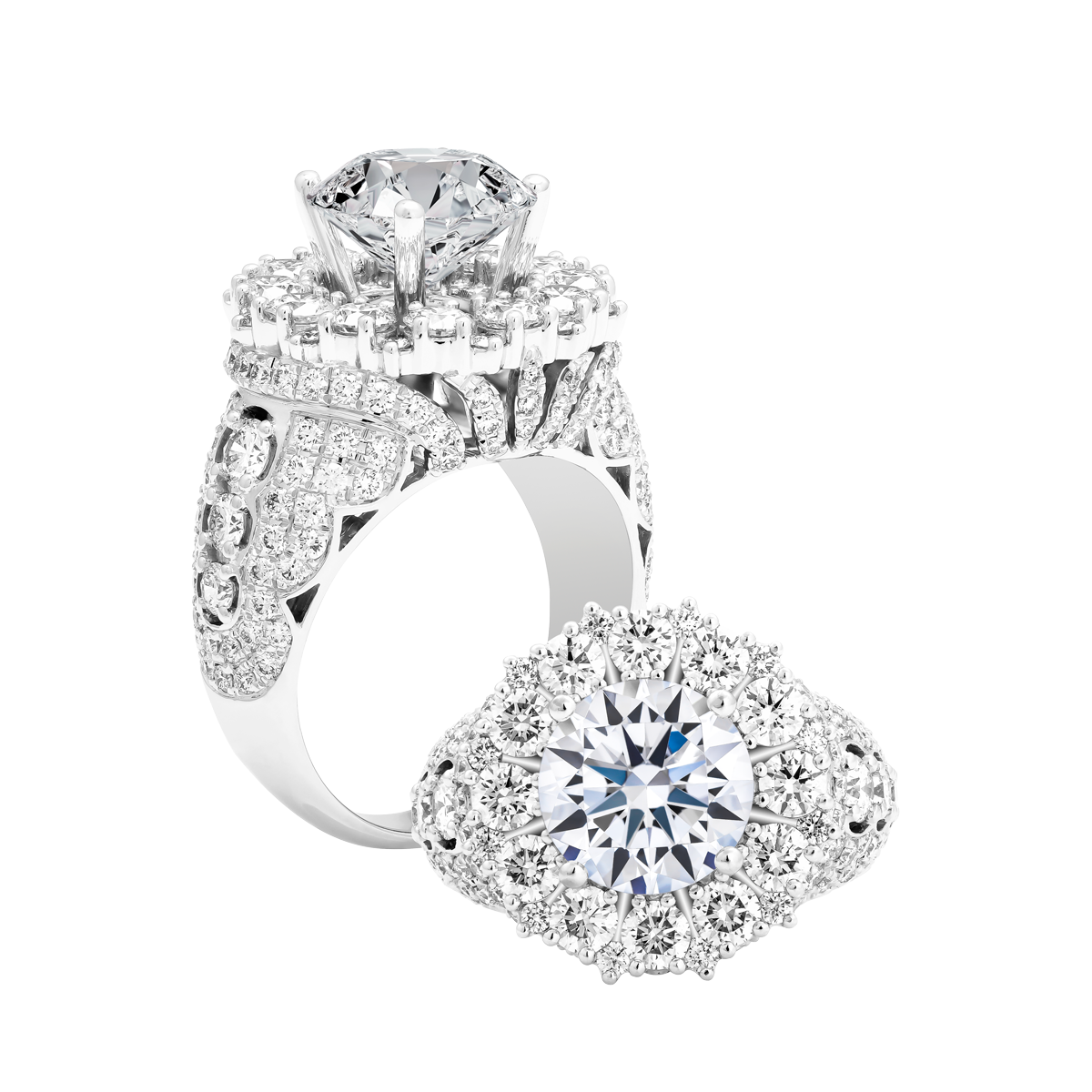 Nhẫn nữ kim cương tấm vàng 14K Clavia 3CT