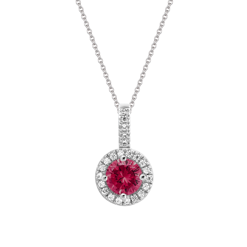 Mặt đính đá màu Ruby vàng 10K Waddle N5C S.RUB