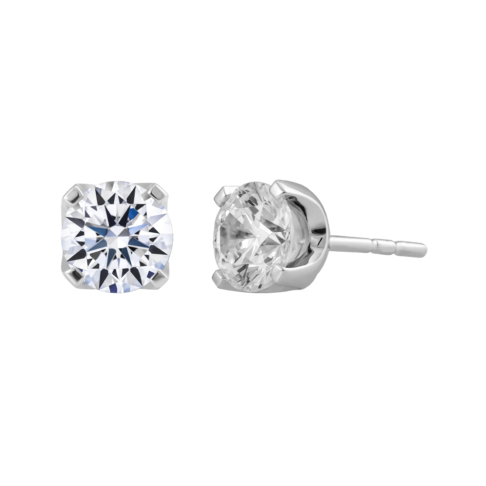 Hoa tai đính đá CZ platinum 950 Mineral 3C
