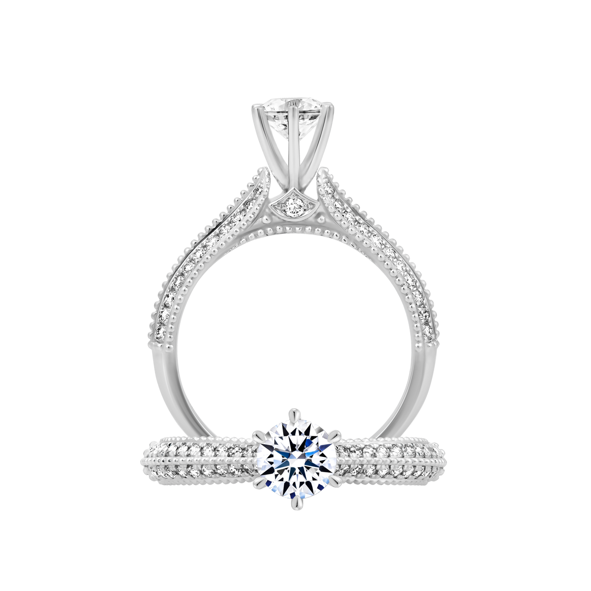 Nhẫn nữ kim cương tấm vàng 14K Carbonate 3C