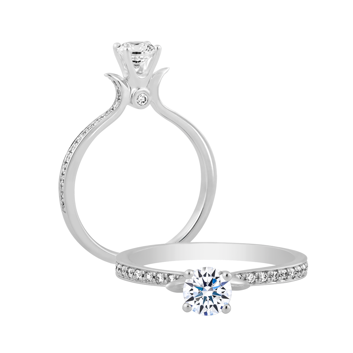 Nhẫn nữ kim cương tấm vàng 18K Embrace N2 5C
