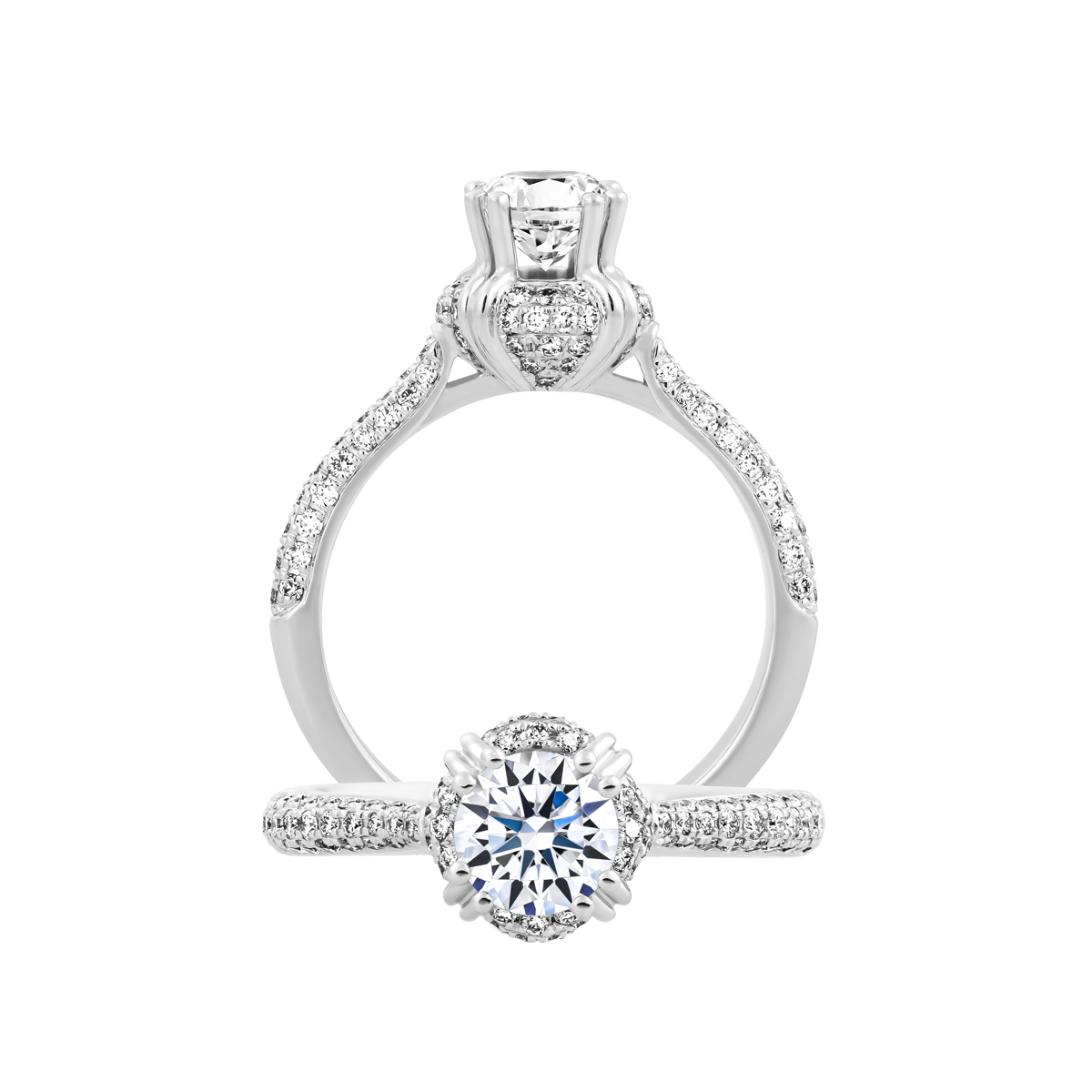 Ổ nhẫn nữ kim cương tấm vàng 14K Buckly N 5C