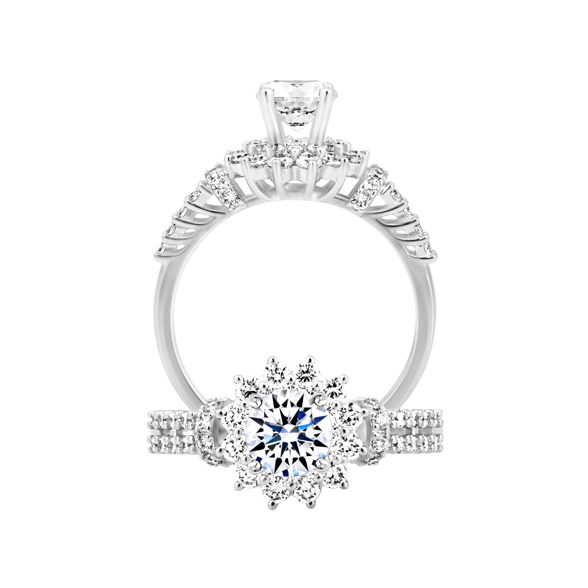 Nhẫn nữ đính đá CZ vàng 14K Annorial 5C