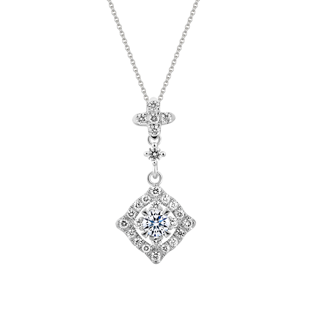 Mặt kim cương 8 Hearts & Arrows vàng 14K Primrose N H&A 2C