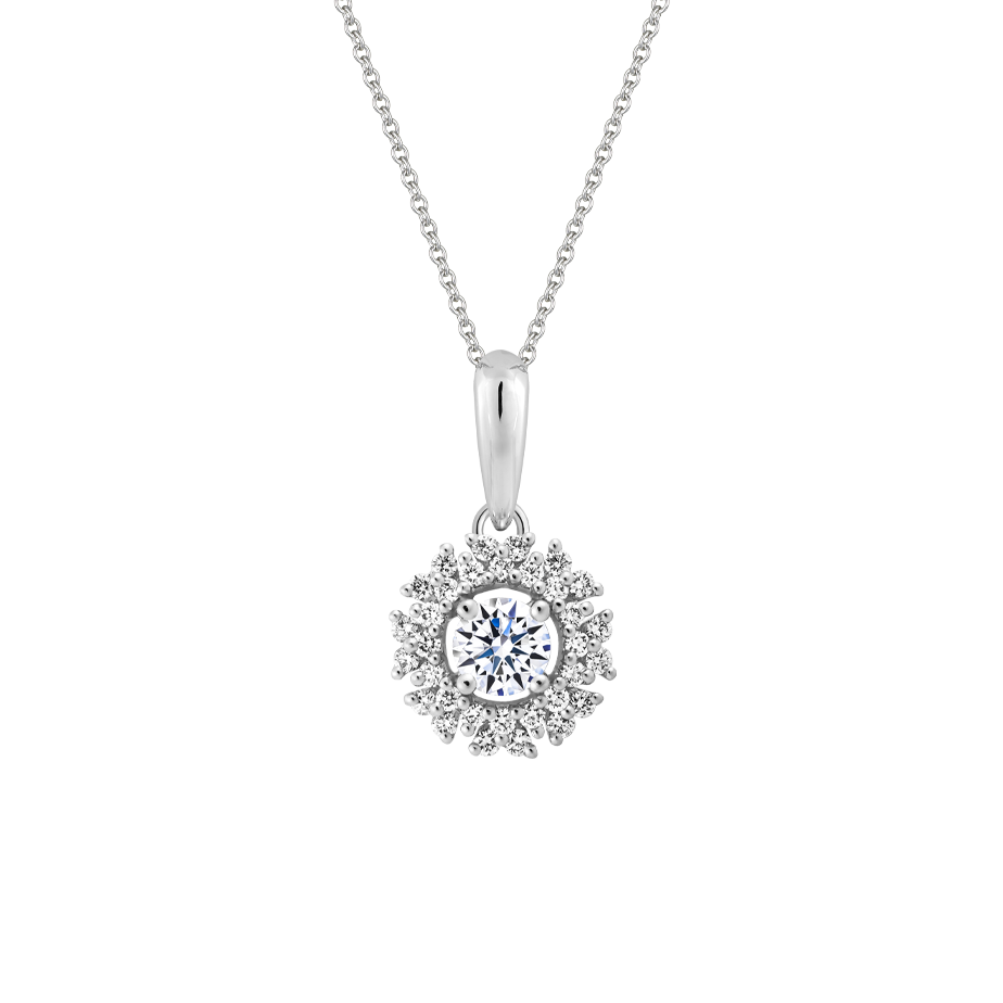 Mặt kim cương 8 Hearts & Arrows vàng 14K Begonia N H&A 2C