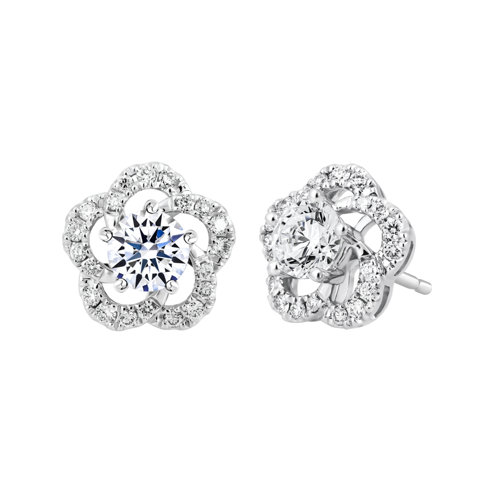 Ổ Bông kim cương tấm vàng 14K Blooming 3C