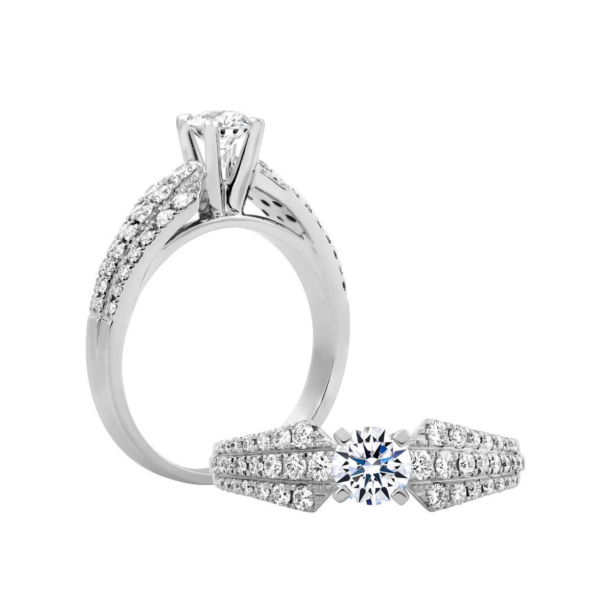 Ổ nhẫn nữ kim cương tấm vàng 14K Fernery N 3C