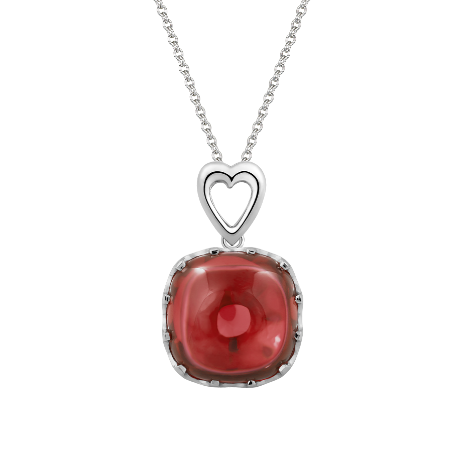 Mặt đính đá màu Garnet vàng 14K Candie S.Gar