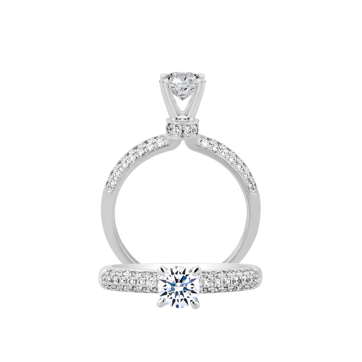 Nhẫn nữ kim cương tấm vàng 14K Callias 5C
