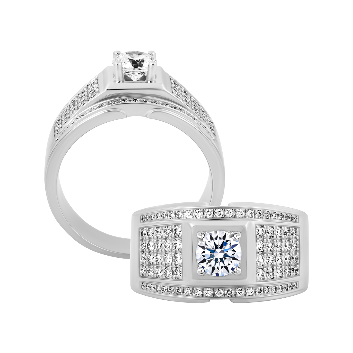 Nhẫn nam đính đá CZ vàng 14K Dynamic 5C W