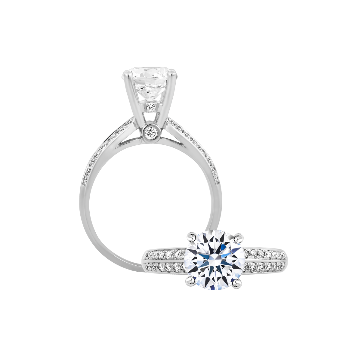 Ổ nhẫn nữ kim cương tấm vàng 14K Albina N 5C