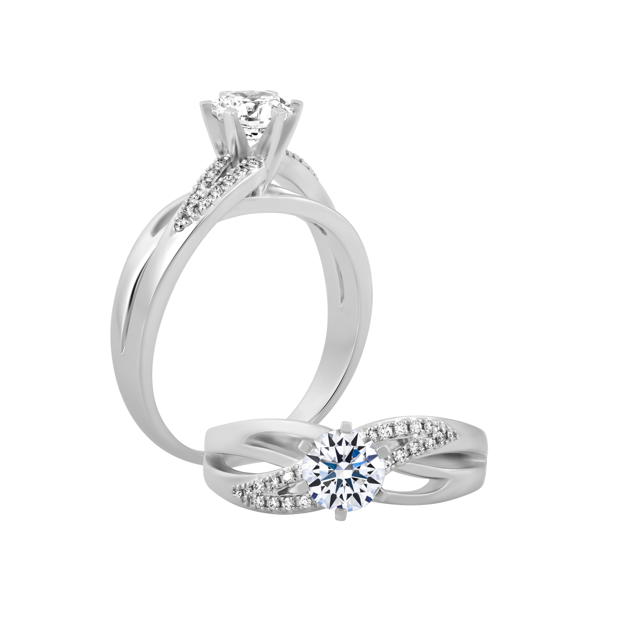 Nhẫn nữ kim cương tấm vàng 14K Chamfer 1.5CT