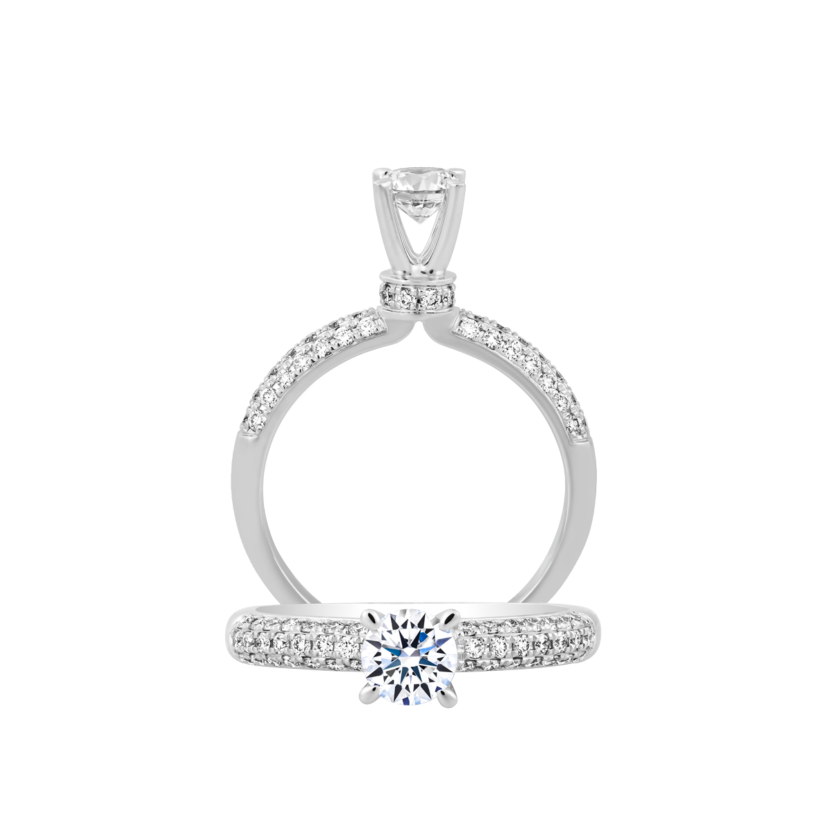 Nhẫn nữ kim cương tấm vàng 14K Callias 3C