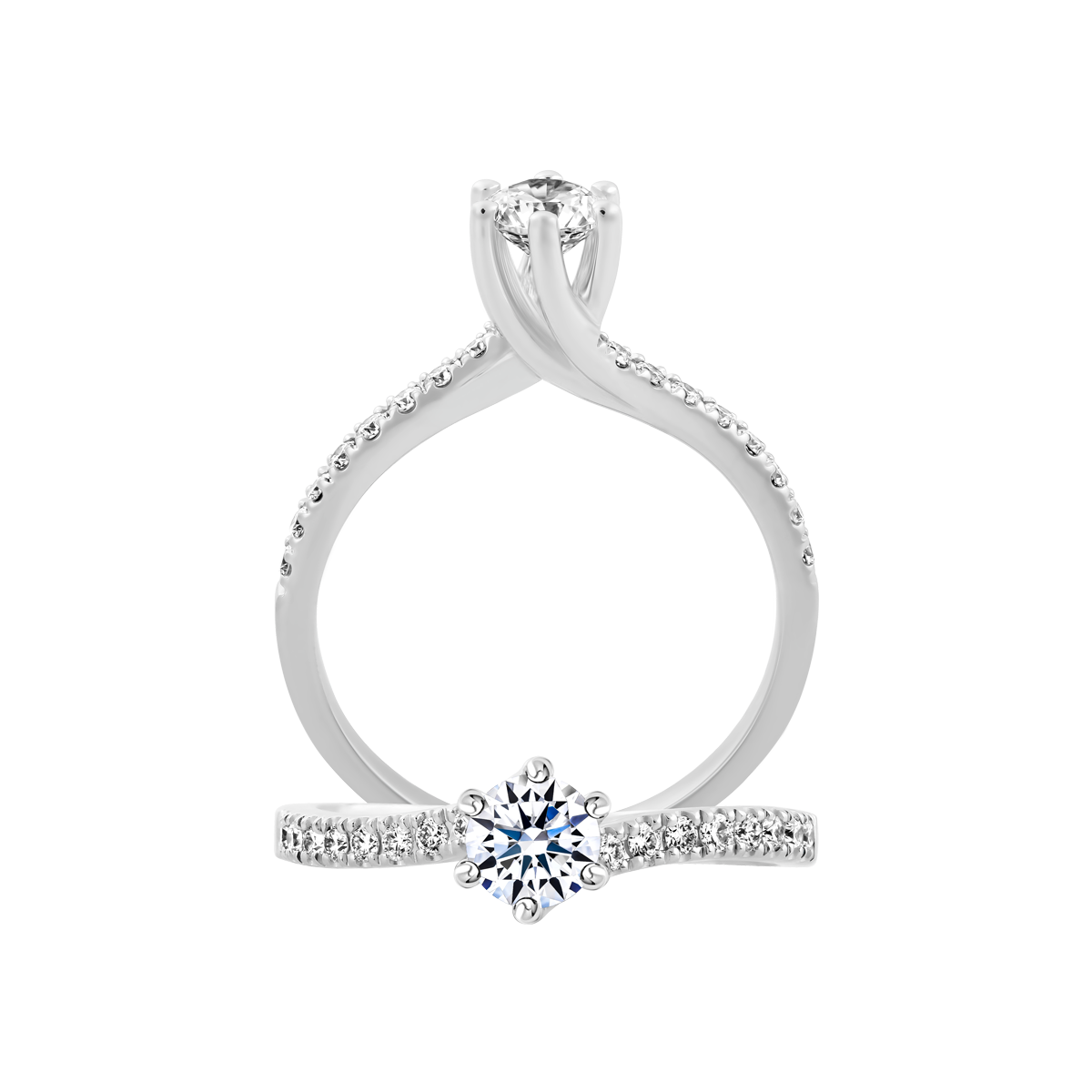 Ổ nhẫn nữ kim cương tấm vàng 14K Flavor of love 3C