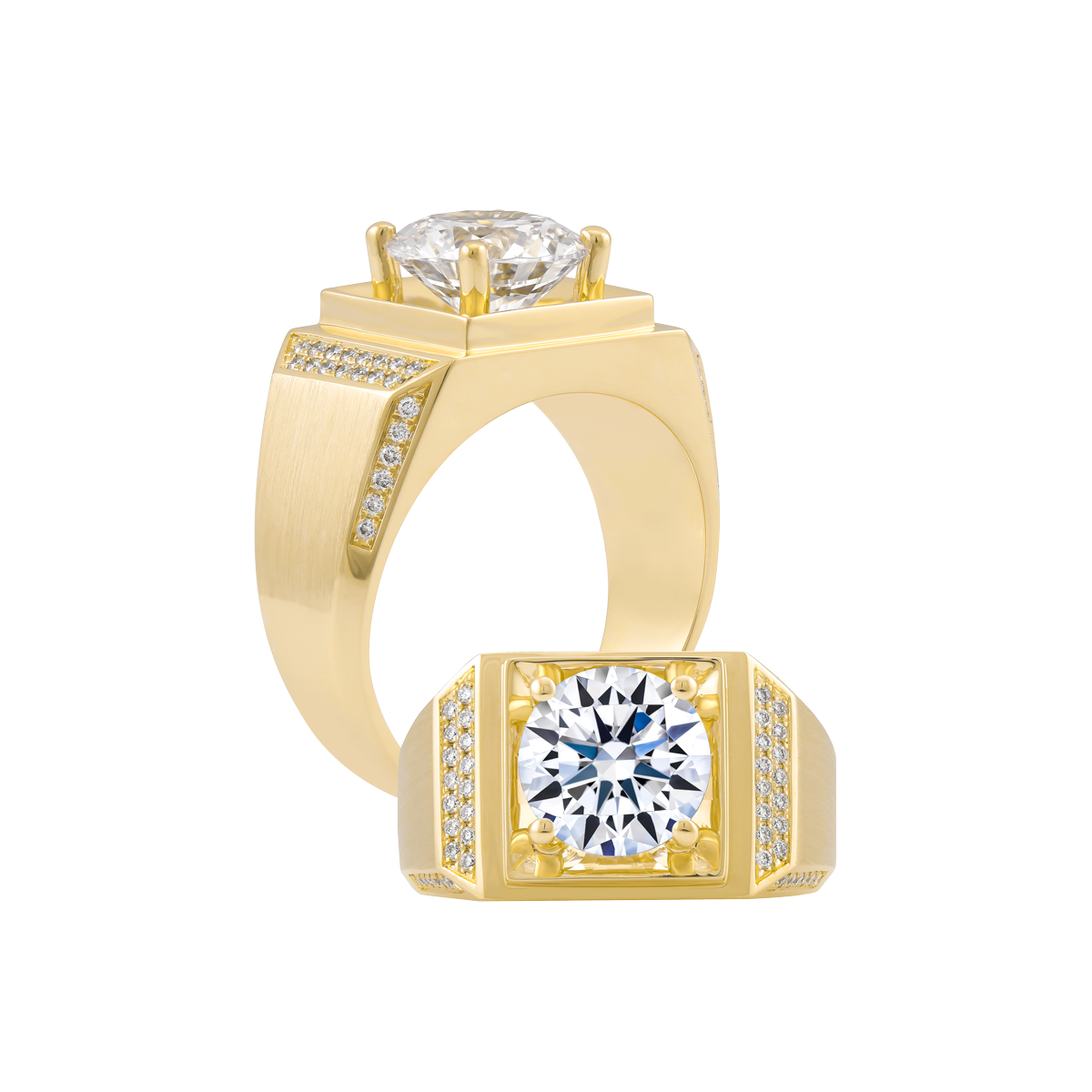 Nhẫn nam kim cương tấm vàng 14K LX570 3CT Y
