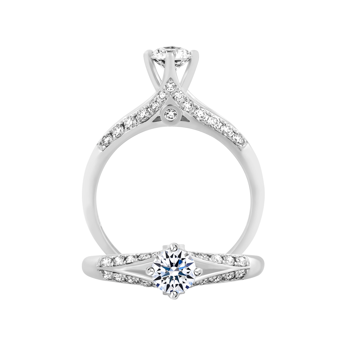 Nhẫn nữ kim cương tấm vàng 14K Jacinda 3C