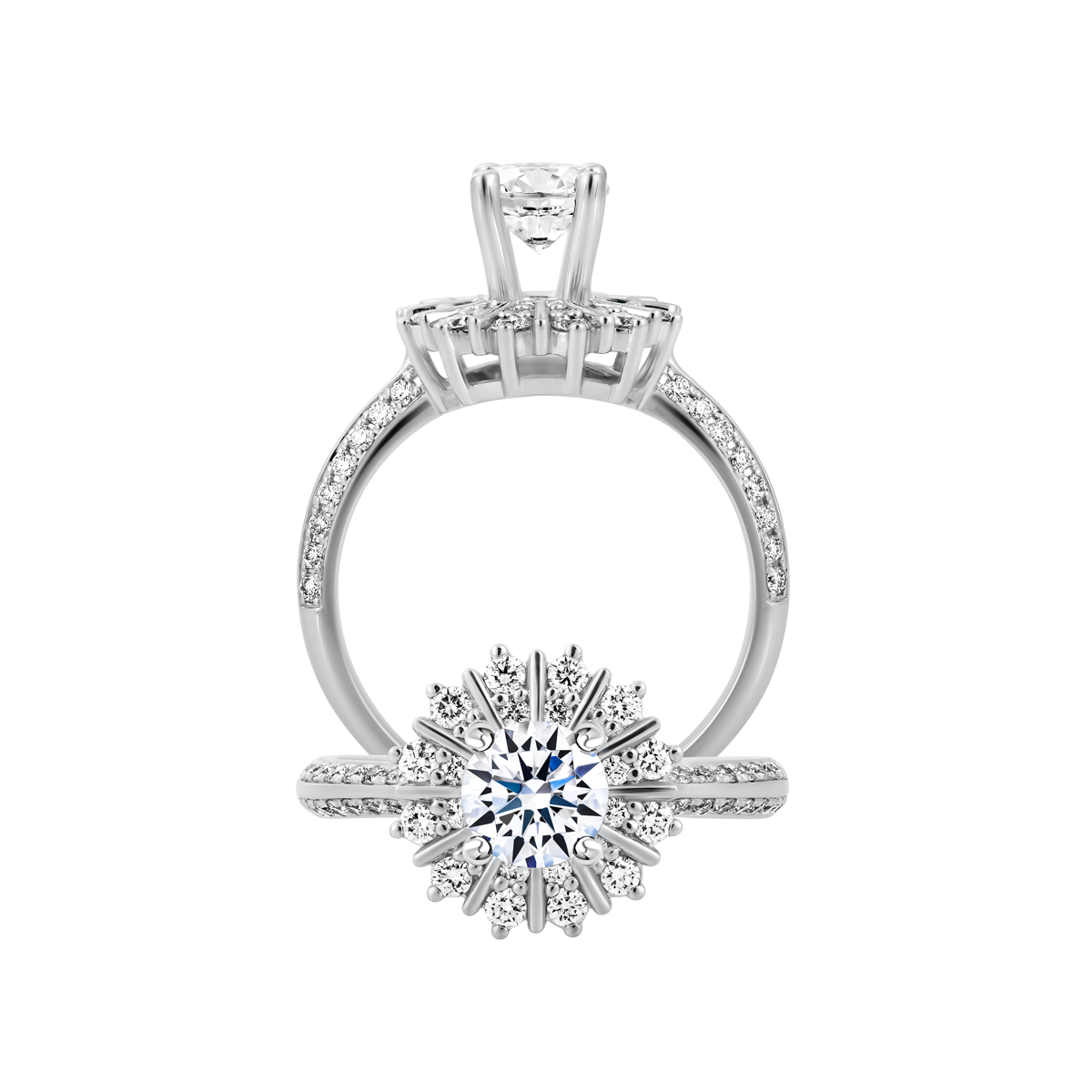 Ổ nhẫn nữ kim cương tấm vàng 14K Gorgeous 5C