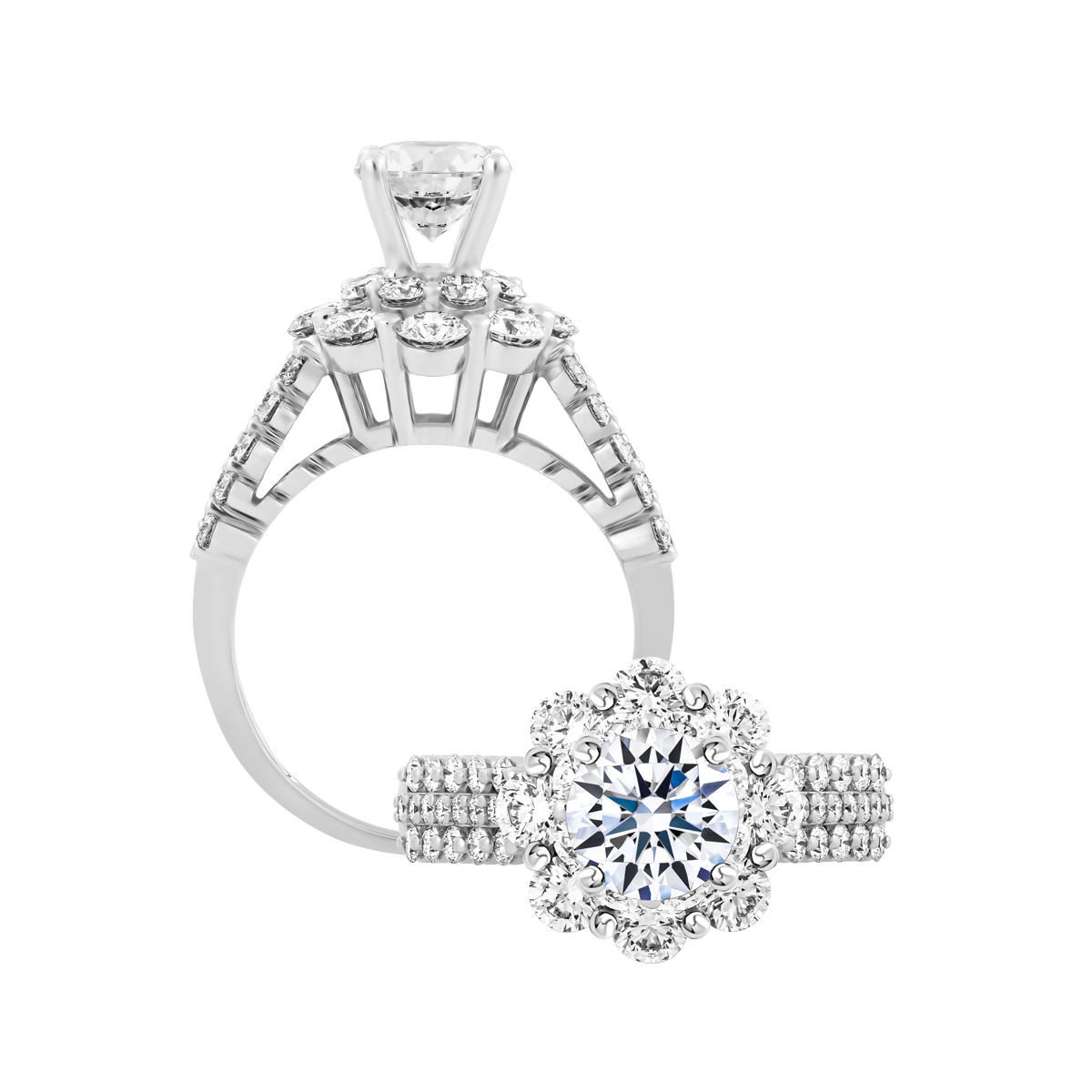 Nhẫn nữ kim cương tấm vàng 14K Annora N 1CT